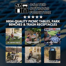 Coated Outdoor Furniture Heavy-Duty Portable ADA-Compliant Outdoor Picnic Table with Umbrella Hole, Expanded Metal Patio Dining Furniture Made in America (46" Round Top, Textured Sand) by CozyNest Decor