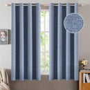 MIULEE Linen Texture Curtains for Bedroom Solid 100% Blackout Thermal Insulated Stone Blue Curtains Grommet Room Darkening Curtains/Drapes for Living Room Nursery 52x63 Inch (2 Panels) by TinyTreasures Baby Boutique