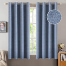 MIULEE Linen Texture Curtains for Bedroom Solid 100% Blackout Thermal Insulated Stone Blue Curtains Grommet Room Darkening Drapes Luxury Decor for Living Room Nursery 52x45 Inch (2 Panels) by TinyTreasures Baby Boutique