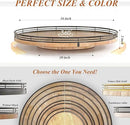 16" Lazy Susan Oak Wood Turntable Organizer for Cabinet, Farmhouse Round Wooden Large Lazy Susan Organization and Storage for Dining Table, Pantry, Kitchen, Bathroom, Countertop, Cupboard, Home Decor by CozyNest Decor