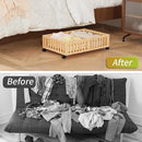 Bamboo Under Bed Storage with Wheels (2-Pack) – Rolling Underbed Shoe Organizer Box for Shoes, Blankets, Toys, Clothes Container Space-Saving Organizer Bins for Bedroom, Closet, Dorm, Nursery by CozyNest Decor