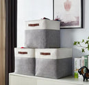 DECOMOMO Storage Cubes, 11x11 Cube Storage Bins, Baskets for Shelves (Grey & White, Cube 11" - 4 Pack) by CozyNest Decor