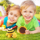 Crochet Kit for Beginners, Crochet Animal Kit with Step-by-Step Video Tutorials, 2PCS Bee and Sunflower Turtles Crocheting Kit for Adults Kids, Easy Yarn for Starter, Stuffed Animal Knitting Kit by TinyTreasures Baby Boutique