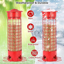 Squirrel Proof Bird Feeder for Outdoors, Weatherproof Metal Feeder, 4.5 lb Large Capacity, Weight-Activated Perches, Hanging Feeder for Cardinals, Finches, Wild Birds, Red by GreenHaven Gardens