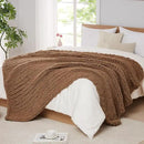 L'AGRATY Chunky Knit Blanket - Soft Chenille Yarn Throw - 60x80: Handmade Thick Cable Knit Crochet Blanket for Couch, Sofa, Bed & Home Decor by CozyNest Decor