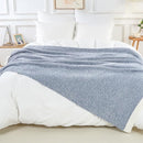 NEXHOME PRO Super Soft Throw Blankets for Couch, Twin Size Cozy Blankets Reversible Knit Blanket for Women, Fuzzy Plush Lightweight Throws for Sofa, Bed, Picnic, Heather Blue White, 60 x 80 inches by TinyTreasures Baby Boutique