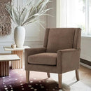 COLAMY Modern Wingback Living Room Chair, Upholstered Fabric Accent Armchair, Single Sofa Chair with Lounge Seat and Wood Legs for Bedroom/Office/Reading Spaces, Brown by CozyNest Decor