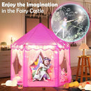 wilwolfer Princess Castle Play Tent for Girls Large Kids Play Tents Hexagon Playhouse with Star Lights Toys for Children Indoor Games (Pink) by TinyTreasures Baby Boutique