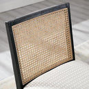 VESCASA Upholstered Dining Chairs with Square Rattan Back, Armless Padded Sherpa Fleece Cushion Dining Chairs with Wood Legs for Dining Room, Kitchen, Set of 4, Black Frame by CozyNest Decor