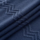 MIULEE Navy Blue Knitted Throw Blanket for Couch Textured Knit Blanket with Tassels Cozy Woven Boho Bed Blanket for Sofa Bed Chair Acrylic Wave Pattern 50"x60" by CozyNest Decor