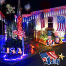 KNONEW 24 Tube Red White and Blue Meteor Shower Lights 4th of July Decorations,16 in 672 LEDs String Lights,52FT Plug in Waterproof Outdoor Lights for Independence Day House Tree Party Decor by GreenHaven Gardens