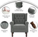 Lumibee High Back Accent Chair,Upholstered Wingback Armchair with Solid Wood Legs for Small Spaces,Comfy Single Sofa Chair for Living Room,Bedroom,Office-Gray by CozyNest Decor