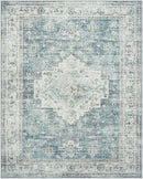 LIVEBOX Washable Area Rug 8x10 Rugs for Living Room Bedroom, Non-Slip Boho Indoor Carpet for Dining Room Office, Low-Pile Farmhouse Soft Carpets for Kids Nursery Room Playroom, Blue by TinyTreasures Baby Boutique