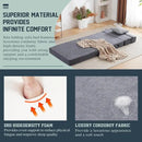 jela Foldable Sofa Bed Large Soft Foam Convertible Sleeper Chair Luxury Corduroy Fabric Fold Out Chair Bed Floor Couch with Back Support Floor Sofa for Living Room Bedroom (83"x33",Darkgrey) by CozyNest Decor