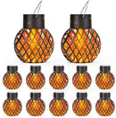 GIGALUMI Solar Lights Outdoor Waterproof,12 Pack Solar Hanging Lights with Flickering Flame,Outdoor Solar Lights for Yard,Patio,Tree,Camping,Christmas Decoration,New Upgraded Larger Lanterns by GreenHaven Gardens