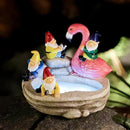 Garden Gnomes Statue Outdoor Gnome Decor Solar Gnome Statues Decoration for Lawn Yard Balcony Patio,Funny Gnome Riding Flamingo Figurine Mom Gift by GreenHaven Gardens