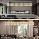 Crystal Brass Rectangular Chandelier Light Fixture,72 in Dining Room Chandeliers Over Table,Modern Chandelier For Living Room,Arcachon Chandeliers,Kitchen Island Chandelier,Includes 80xG4 Bulbs by CozyNest Decor