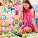 Kizeefun Light Up Train Toy for Toddlers: Transparent Gear Car Toy for Kids with Cool Light and Music Educational Crawling Toys for Baby Boys and Girls by TinyTreasures Baby Boutique