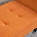 Furniliving 51 Inch Storage Bench for Living Room, Upholstered Bench Ottoman with Velvet Fabric, Modern Entryway Bench with Woodern Legs for Bedroom, Living Room, Shoe Storage & Seating, Orange by CozyNest Decor