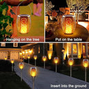 Solar Torch Lights Outdoor, Realistic Flickering Flame Solar Tiki Torches, 3-in-1 Fire Effect Hanging Lanterns with Detachable Hook, Auto On/Off for Garden, Pathway Lighting (4 Pack) by GreenHaven Gardens