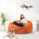 Bean Bag Chair for Adults 3FT,Soft Removable Cover for Teens/Girls Bedroom,Fluffy Giant Round Floor Beanbag Lounger Chairs (No Filler,Orange) by CozyNest Decor