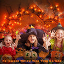 9 FT 72LED Halloween Willow Vine Twig Decor Branches Garland with Lights - 8 Modes Timer - Waterproof Battery Operated for Indoor Wall Fireplace Halloween Decorations by CozyNest Decor