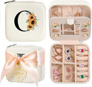 AYGXU Travel Jewelry Box for Women and Girls - Small Case With Initial A-Z - Teacher Gifts by TinyTreasures Baby Boutique
