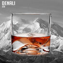 Denali Mountain Heavy Crystal Whiskey Glasses Gift Set of 2, Thick Freezable Bourbon Glass 1lb Each, Premium Whiskey Gifts for Men, Frozen Crystal Chills Cocktails, 10 oz by CozyNest Decor