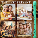 Soprano Recorder Instrument for Kids Beginners Student German Fingering C Key Recorder Instrument 3 Piece with Cleaning Rod and Bag Fingering Chart (bright green) by TinyTreasures Baby Boutique