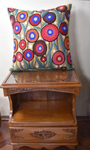 Yellow Floral Poppy Pillow Cover - Red Floral Outdoor Pillowcase - Suzani Accent Pillow - Flower Accent Cushions - Hand Embroidered Wool - Size 18x18 by CozyNest Decor