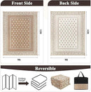 Pauwer Waterproof Outdoor Rug 9x12, Reversible Plastic Straw Patio Camping Rug, Indoor Outdoor RV Mat Carpet for Deck, Camper, Porch, Balcony, Backyard, Picnic, Bordered Beige by GreenHaven Gardens