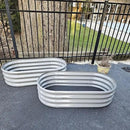 2 Pack 4x2x1FT Galvanized Raised Garden Bed Kit Oval Metal Ground Planter Box Outdoor Bottomless Planter Raised Beds for Vegetables Flowers Herbs Fruits, Green by CozyNest Decor