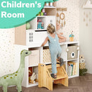 AMBIRD Wooden Step Stool, 15.75'' H Potty Training Toddler 300 lbs Capacity with Safety Non-Slip Pads and Handles, Kitchen Step Stools for Kids, Bamboo Step Stool for Bathroom, High Beds (Natural) by TinyTreasures Baby Boutique