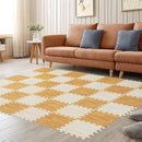 Skyweaver 36 Tiles Soft Non-Toxic Baby Play Mat for Floor EVA Foam Jigsaw Puzzle Play Mat, Interlocking Squares with 0.6inch for Babies, Toddlers & Kids Gym, Nursery, Playroom, Light Brown by TinyTreasures Baby Boutique