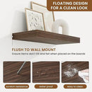 fuqing Floating Shelves for Wall, Bathroom Shelf Wall Mounted for Storage, Shelves with Invisible Bracket for Bedroom, Kitchen, Living Room, Farmhouse Small Book Shelf, 16 Inch Set of 2, Walnut