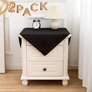 sancua 2 Pack Small Square Tablecloth 24 x 24 Inch Black, Stain and Wrinkle Resistant Washable Polyester Table Cloth Decorative Solid Fabric Table Cover for Nightstand End Bedside Tables by CozyNest Decor
