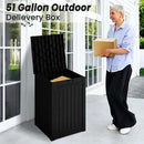 55 Gallon Lockable Resin Deck Box, Waterproof & UV-Resistant Outdoor Storage Box for Cushion Storage and Delivery Box, Black by CozyNest Decor