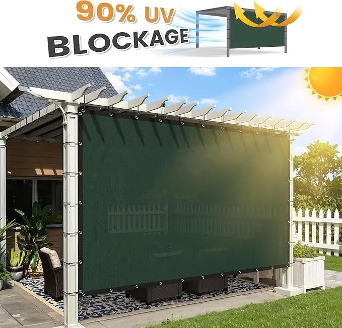 VICLLAX Shade Fabric Sun Shade Cloth with Every 2 FT Grommets for Patio Garden Pergola Cover Canopy 7x15 FT, Dark Green, photo 2 of 7