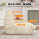 Full Foam Loveseat Sofa,Adults Bean Bag Chairs Floor Couch with Soft Waterproof Fabric,Armless Fireside Lounge Chair for Living Room,Apartment and Office (Whtie) by CozyNest Decor