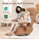 Nursery Swivel Glider Recliner Chair with Adjustable Armrests & Headrest, Rocking Chair Nursery with Removable Cover for Breastfeeding, FSC & Oeko-TEX Certified, Brown by TinyTreasures Baby Boutique
