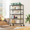 5-Shelf Storage Shelves,Wire Shelving Heavy Duty Metal Storage Shelving Unit Adjustable Garage Shelving Rack Pantry Kitchen (Black, 5 Tier,17.7" D x 47.2" W x 76.7" H) by CozyNest Decor