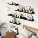 Picture Ledge Wall Shelves 48 inches Width Set of 3, Solid Pine Wood Rustic Floating Ledge Shelves for Wall for Kids' Room Bedroom Kitchen Bathroom Long Floating Shelves for Wall Decor, Black by TinyTreasures Baby Boutique