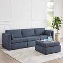 CHITA Oversized Modular Sectional Sofa, FSC Certified Large L Shaped Couch, Modular Sectional Couch for Living Room,112 inch Width,4 Seat Modular Sofa with Storage Ottoman, Blue by CozyNest Decor