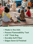 KOECKRITZ Soft and Colorful Kids Classroom Area Rugs (Passes Flammability Pill Test) Many Sizes and Bright Colors to Select from (10' x 10', Froggy) by CozyNest Decor
