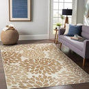Beverly Rug Outdoor Rug 9x12 Modern Exotic Tropical Leaf Area Rugs for Indoor and Outdoor Patio Deck Porch Garden Water Resistant Washable Outside Carpet (9 x 12 Beige) by GreenHaven Gardens