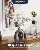 Hug Donut Decorative Vase Set - Dark Gray Modern Minimalism Industrial Style Vases Home Decor, Matte Ceramic Decorations for Living Room Shelf, Bookshelf Mantle Entryway Table or Console Décor(Gray) by CozyNest Decor