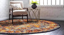 Unique Loom Rosso Collection Vintage, Traditional, Bohemian, Geometric, Border, Distressed, Southwestern Area Rug, 8 ft x 8 ft, Orange/Black by CozyNest Decor