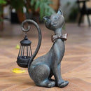 Whimsical Outdoor Cat Statues with Solar Garden Lantern:Cat Garden Statues for Outside Decor Clearance,Outdoor Figurine for Yard Art Lawn Ornaments Patio Balcony Home House - Valentines Birthday Gifts by GreenHaven Gardens