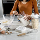 Felli Flip Tite Food Storage Containers With Lid 5" LARGE Airtight Ring Lock Flip Top, Square Acrylic Canister Jar for Rice Sugar Flour Protein Powder, Kitchen Pantry Organizer, Gift Set (1.8qt) by TinyTreasures Baby Boutique
