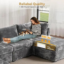Modular Sectional Sofa with Chaise U Shaped Sectional Couch for Living Room, 7-Seater Comfy Cloud Couches, Plush Corduroy, Gray by CozyNest Decor